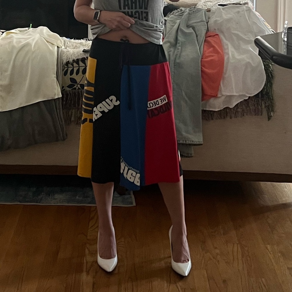 Colorful Patchwork Midi Skirt